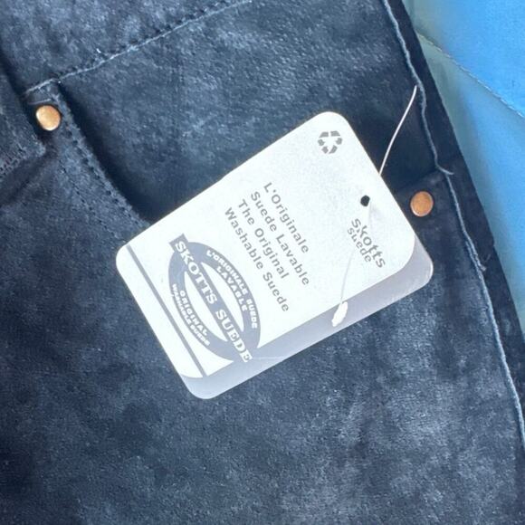 Skotts Pants Women’s 16 Black Suede Deadstock 100% Leather Pocketless 36x33 - Picture 5 of 7